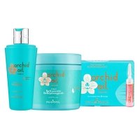 Набір KLERAL System TRIO Orchid шампунь, маска й ампули з олією орхідеї для сухого волосся 300/500/100 мл