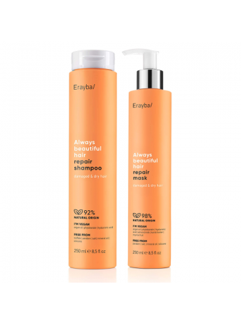 Набір Erayba ABH Repair DUO шампунь і маска для пошкодженого та сухого волосся 2х250 мл Набір Erayba ABH Repair DUO шампунь і маска для пошкодженого та сухого волосся 2х250 мл