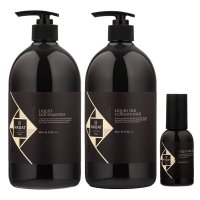 Набір "Рідкий Шовк" Hadat Liquid Silk TRIO шампунь, кондиціонер, олія для відновлення блиску та гладкості волосся 2х800/60 мл
