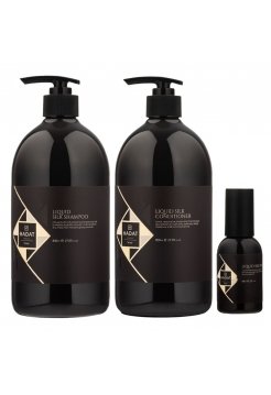Набір "Рідкий Шовк" Hadat Liquid Silk TRIO шампунь, кондиціонер, олія для відновлення блиску та гладкості волосся 2х800/60 мл