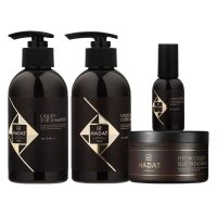 Набір Hadat Liquid Silk QUAD шампунь, кондиціонер, маска, олія для відновлення блиску та гладкості волосся 2х250/300/60 мл