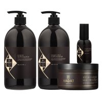 Набор Hadat Liquid Silk QUAD шампунь, кондиционер, маска и масло для восстановления блеска и гладкости волос 2х800/300/60 мл