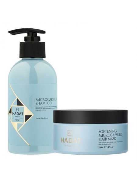 Набір Hadat Microcapsules DUO шампунь і маска для пошкодженого волося з мікрокапсулами 250/280 мл