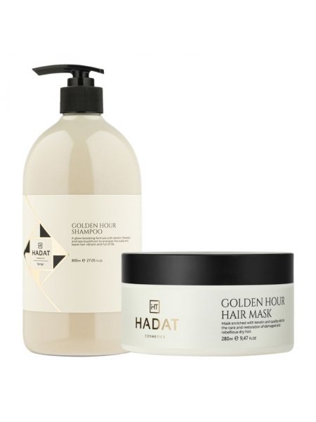 Набор Hadat Golden Hour DUO шампунь и маска для окрашенных и осветленных волос 800/280 мл