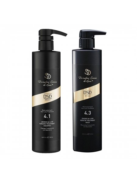 Набір DSD 4.1/4.3 Dixidox de Luxe Keratin Treatment шампунь і маска проти випадіння волосся, 2x500 мл