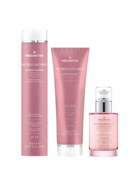 Набір Medavita Nutrisubstance TRIO-1 шампунь, маска, крем для живлення та зволоження сухого волосся 250/150/100 мл