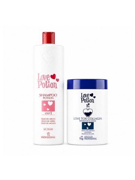 Набор ботекса Love Potion Love Tox Collagen для восстановления и разглаживания волос, 2х1000 мл