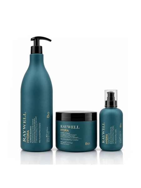 Набір Raywell B.io HYDRA Nutritive TRIO шампунь, маска і флюїд для живлення сухого волосся, 1000+500+200 мл