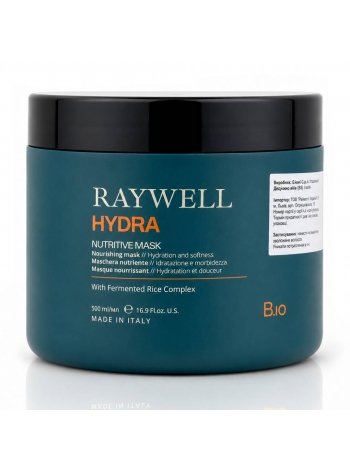 Маска Raywell B.io HYDRA Nutritive Mask для питания сухих волос с комплексом ферментированного риса (RR643), 500 мл