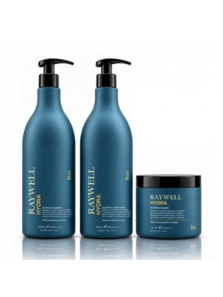 Набір Raywell B.io HYDRA Nutritive TRIO шампунь, кондиціонер і маска для живлення сухого волосся, 2х1000+500 мл
