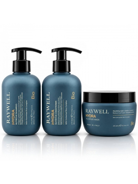 Набір Raywell B.io HYDRA Nutritive TRIO шампунь, кондиціонер і маска для живлення сухого волосся, 2х275+245 мл