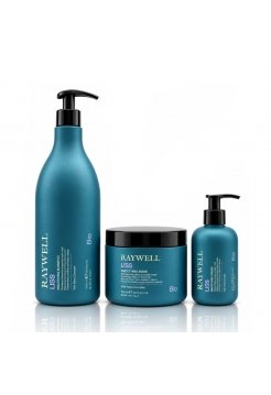 Набір Raywell B.io LISS Smoothing TRIO шампунь, маска і крем для розгладжування пухнастого волосся, 300+200+100 г (розлив)