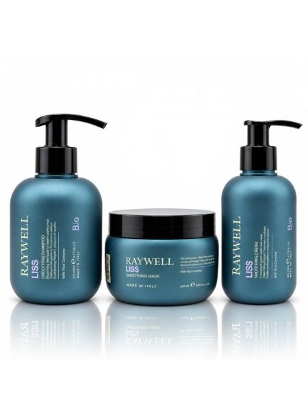 Набір Raywell B.io LISS Smoothing TRIO шампунь, маска і крем для розгладжування пухнастого волосся, 275+245+200 мл