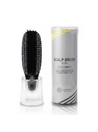 Японська щітка S-Heart-S Scalp Brush Cure для нанесення доглядових засобів на волосся, чорна