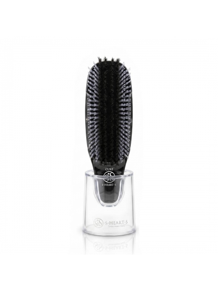 Японська щітка S-Heart-S Scalp Brush Cure для нанесення доглядових засобів на волосся, чорна