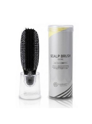 Японська щітка S-Heart-S Scalp Brush Cure для нанесення доглядових засобів на волосся, чорна