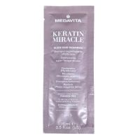 Разглаживающий шампунь Medavita Keratin Miracle Sleek Shampoo с эффектом шелка для пушистых и непослушных волос, пробник саше 15 мл