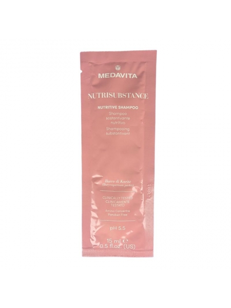 Живильний шампунь Medavita Nutrisubstance Nutritive Shampoo для відновлення сухого волосся, пробник саше 15 мл