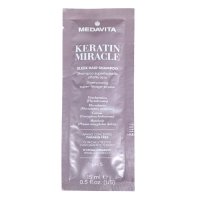 Розгладжуючий шампунь Medavita Keratin Miracle Sleek Shampoo з ефектом шовку для пухнастого та неслухняного волосся, пробник саше 15 мл