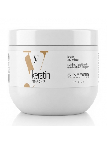 Sinergy Keratin Mask Y 4.2 кондиционер-маска для реконструкции поврежденных волос с кератином, 500 мл.
