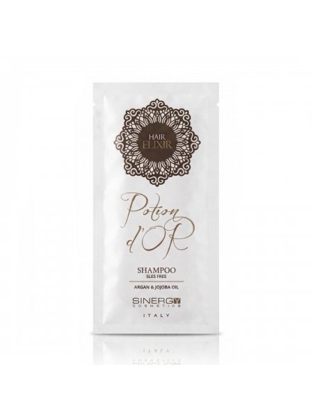 Sinergy Potion D'or Shampoo безсульфатний шампуньз олією аргани і жожоба для сухого і тм'яного волосся пробник, 15 мл