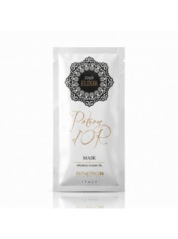 Sinergy Potion D'or Mask маска с аргановым маслом и маслом жожоба для питания и восстановления поврежденных волос пробник, 15 мл