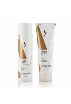 Набор Sinergy Keratin DUO М1 шампунь и маска для поврежденных волос с кератином, 2×250 мл