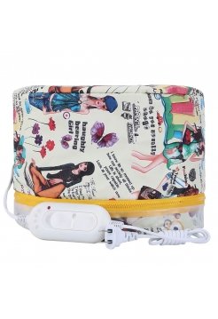 Електрична вінілова термошапка (сушуар) для масок, ламінування та лікування волосся (біла з дівчинкою)