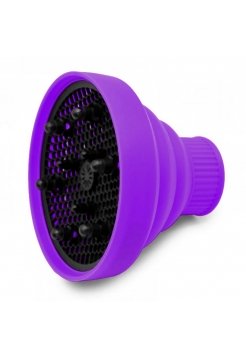 Дифузор для фена з діаметром сопла 42-50 мм,  універсальний складний силіконовий фіолетовий