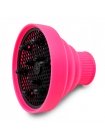Диффузор для фена с диаметром сопла 42-50 мм, универсальный складной силиконовый розовый