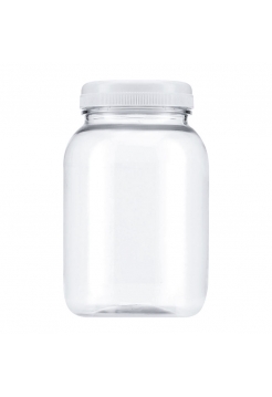 Флакон/баночка із кришечкою для розливу густих косметичних засобів пластиковий прозорий №13, 500 мл