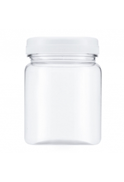Флакон/баночка із кришечкою для розливу густих косметичних засобів пластиковий прозорий №11, 250 мл