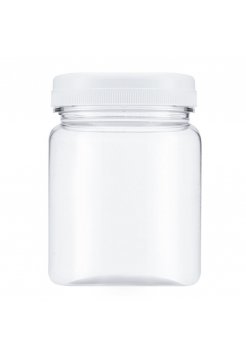 Флакон/баночка с крышечкой для разлива густых косметических средств пластиковый прозрачный №11, 250 мл