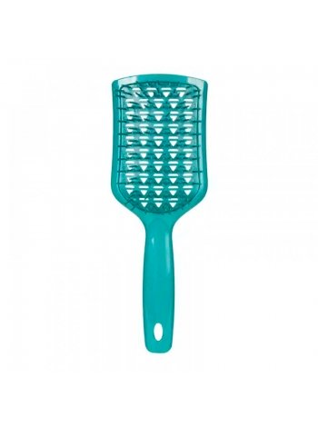 Продувная щетка-браш Janeke Vent Detangling Brush для распутывания и сушки волос широкая зеленая