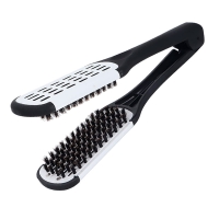 Расческа для выпрямления с натуральной щетиной и керамическим покрытием белая