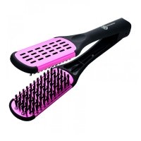 Гребінець для випрямлення з натуральною щетиною і керамічним покриттям рожевий