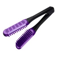 Гребінець для випрямлення з натуральною щетиною і керамічним покриттям фіолетовий