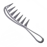 Гребень Toni&Guy 6011A для укладки волос и моделирования причесок с широкими редкими зубьями серый