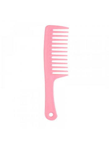 Гребінь для волосся з ручкою та широкими зубцями Wide Tooth Comb пластиковий, 25 см рожевий