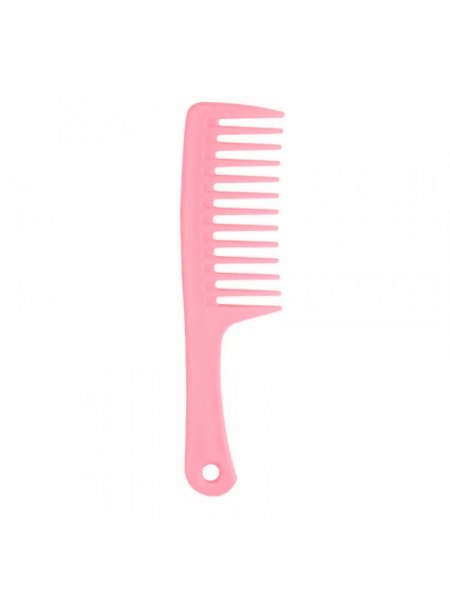 Гребень для волос с ручкой и широкими зубцами Wide Tooth Comb пластиковый, 25 см розовый