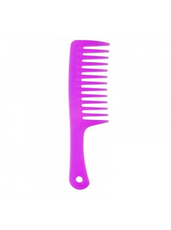 Гребень для волос с ручкой и широкими зубцами Wide Tooth Comb пластиковый, 25 см сиреневый