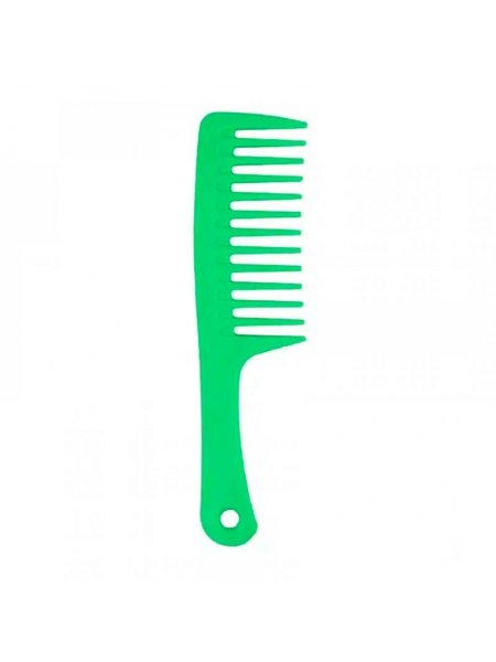 Гребень для волос с ручкой и широкими зубцами Wide Tooth Comb пластиковый, 25 см зеленый