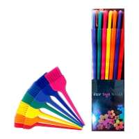Набор мягких кисточек для балаяжа, окрашивания волос INGRID Rainbow C-306, 220х58 мм, 7 штук