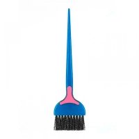 Перукарський пензель з довгою щетиною для фарбування волосся, кератину, масок синій