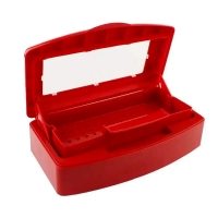 Контейнер-стерилізатор для замочування, дезинфекції та стерилізації перукарських та манікюрних інструментів 500 мл червоний