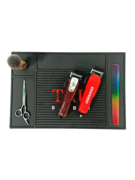 Профессиональный коврик TRU BARBER для парикмахерских инструментов, плойки, утюжка, 45х30 см