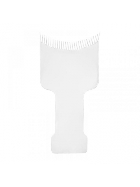 Лопатка-гребінець планшет із зубцями для фарбування, мелірування та балаяжу волосся T&G, 19 см біла