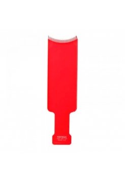 Лопатка-гребінець планшет із зубцями для фарбування, мелірування та балаяжу волосся T&G 26 см червона