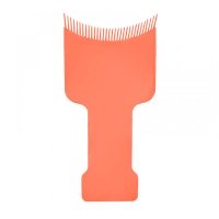 Лопатка-расческа планшет с зубцами для окрашивания, мелирования и балаяжа волос T&G, 19 см розовая