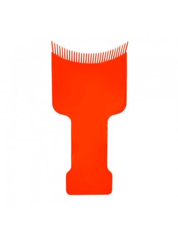 Лопатка-гребінець планшет із зубцями для фарбування, мелірування та балаяжу волосся T&G, 19 см червона